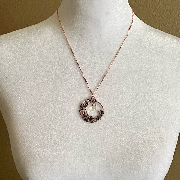 Boho Rustic Crescent Moon Necklace - Picture 2 of 4